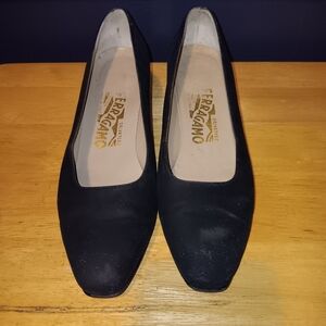 Salvatore Ferragamo Black Womens Ballet Flats Size 6 1/2